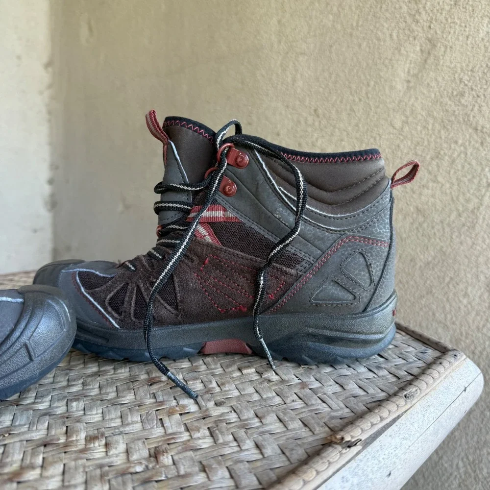Merrell Capra Hiking Boots Kids 3M Brown Waterproof Leather Trail Shoes Outdoor